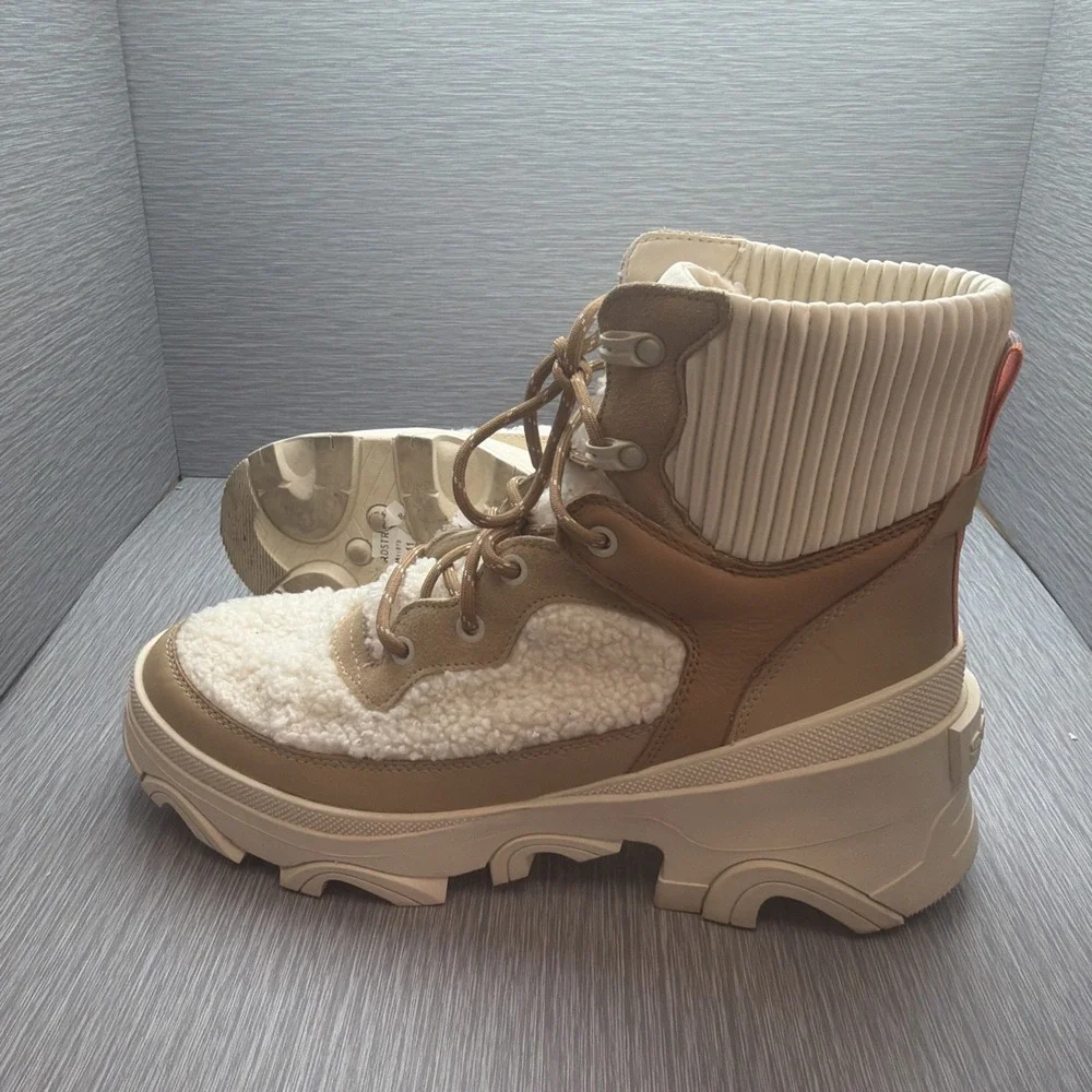 Sorel Brex Boots Womens‎ 11 Waterproof Shearling Platform Cozy Lace Winter Snow